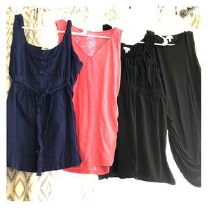 Four Maternity Sleeveless Tops - Size Medium